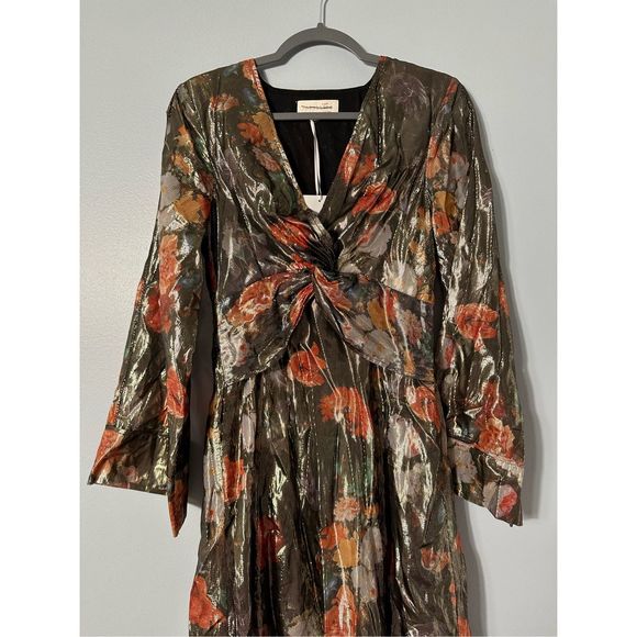 New Anthropologie Caballero Deep V-Neck Maxi Dress Size Small - Picture 9 of 9